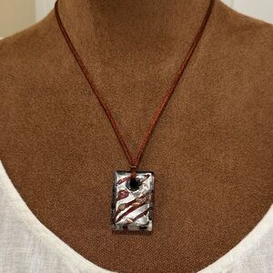 Artisan Silver and Copper Geometric Necklace